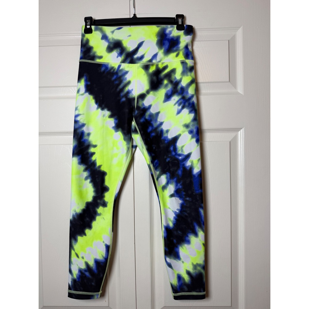 Athleta Cobalt Blue Bright Elation Tie Dye 7/8 Tight Leggings Small